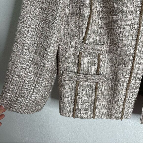 Chicos Daphne Jacket Traveler Blazer Neutral Tweed Size Extra Large - Picture 3 of 4
